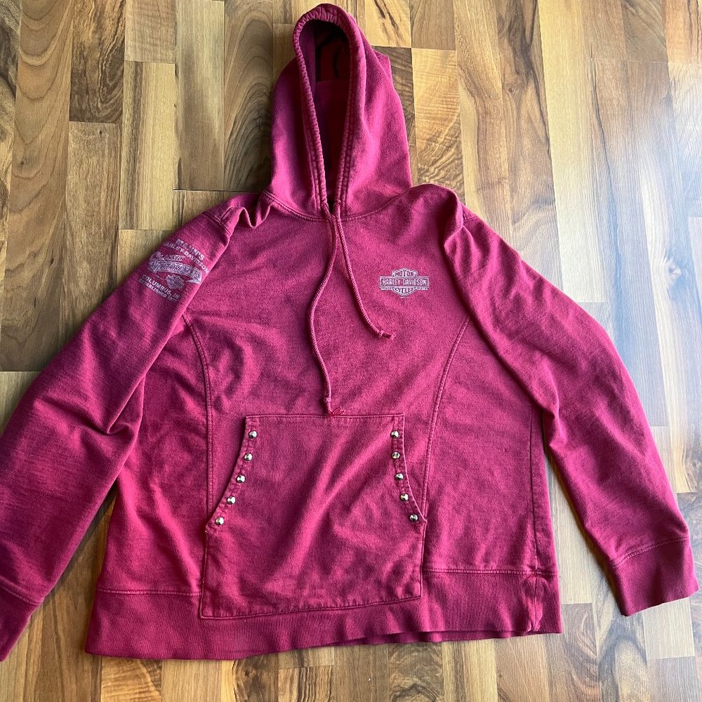 Women's Harley Davidson Motorcycle Red Tee Shirt Size XL